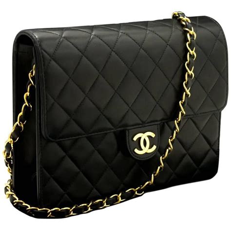 black chanel bag with black chain|chanel black quilted flap bag.